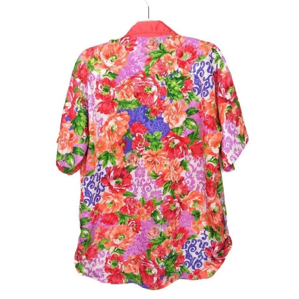 VTG Victoria's Secret Gold Label Floral PJ Shirt - Picture 5 of 10